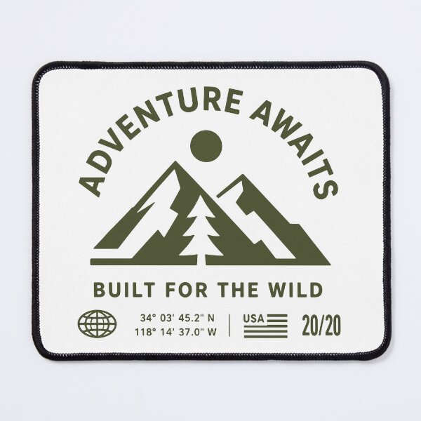 Item preview, Adventure Awaits Built for the Wild – Retro Mountain designed and sold by cladeart.