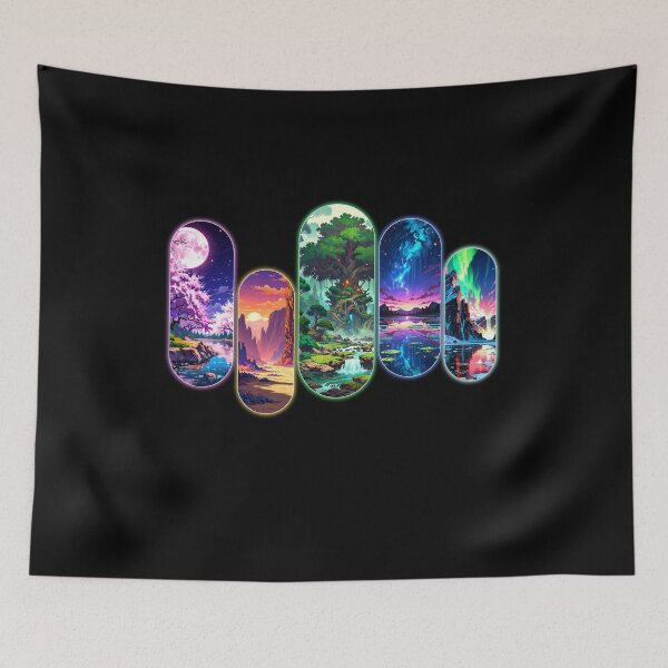 Item preview, Fantasy Anime Landscapes - Capsule Aesthetic Art designed and sold by GlitchZen.