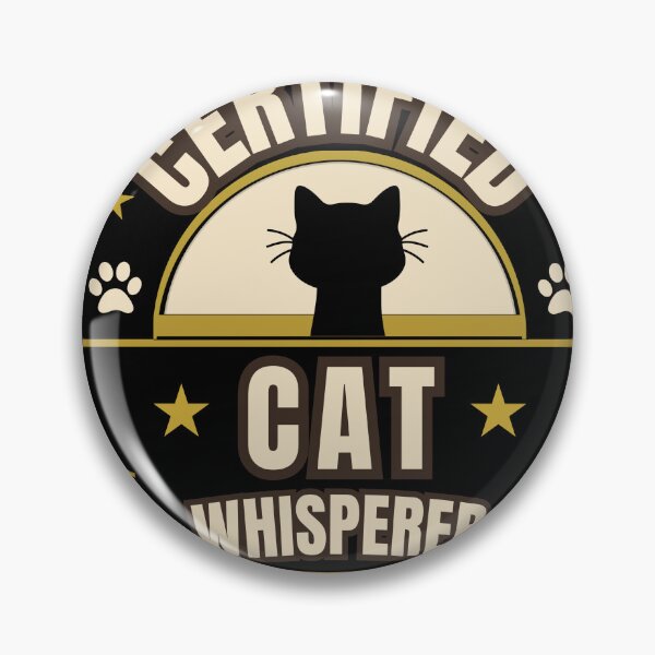 Item preview, Certified Cat Whisperer Funny Vintage Cat Lover Badge T-Shirt designed and sold by Uvclick.