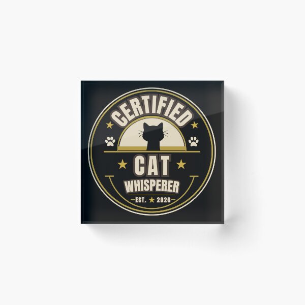 Item preview, Certified Cat Whisperer Funny Vintage Cat Lover Badge T-Shirt designed and sold by Uvclick.