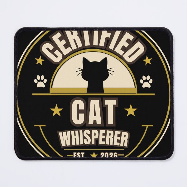 Item preview, Certified Cat Whisperer Funny Vintage Cat Lover Badge T-Shirt designed and sold by Uvclick.