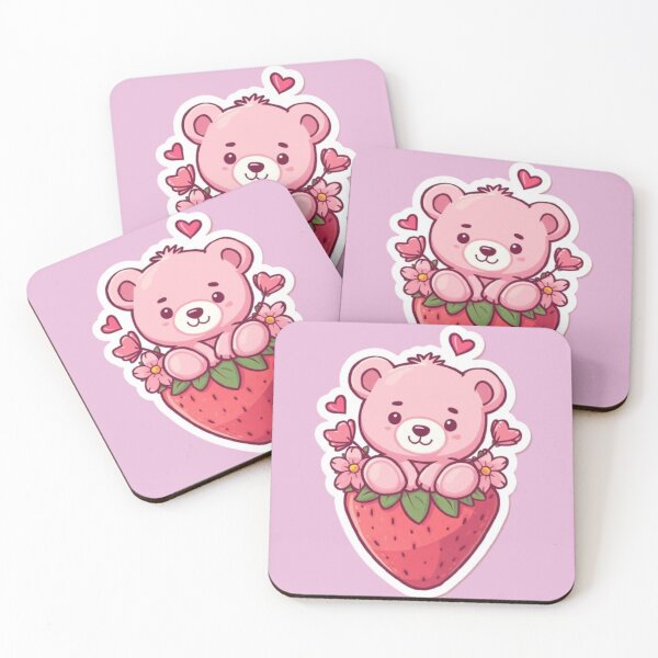 Item preview, Strawberry Bear Kawaii Sticker designed and sold by Stylestickers55.