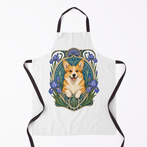 Item preview, Happy Corgi Art Nouveau Floral designed and sold by AntiqueImages.