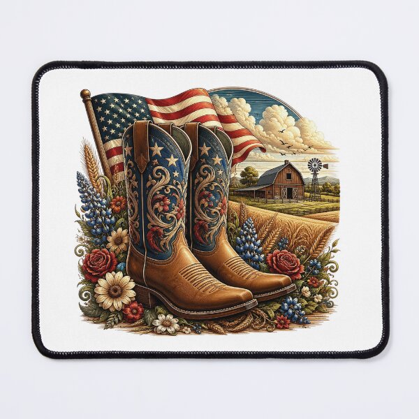 Item preview, Patriotic Cowboy Boots and American Flag designed and sold by PetalGarden.