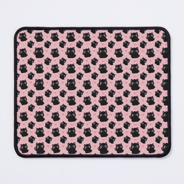Item preview, Cute Kawaii Black Cats Seamless Pattern - Adorable Waving Kitty Design on Pink Background designed and sold by Pioneer Spirit Market.