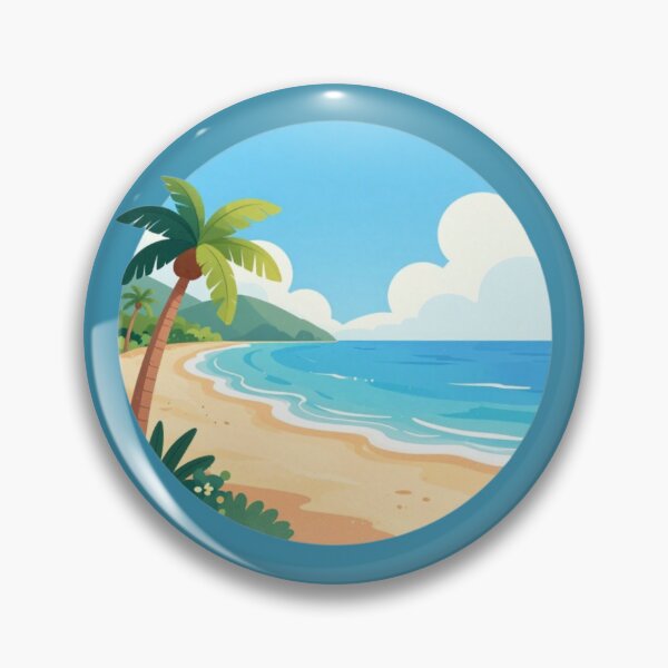 Item preview, Tropical Beach Paradise Circle Illustration designed and sold by AlxVel.