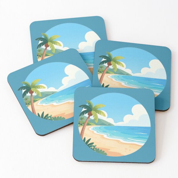 Item preview, Tropical Beach Paradise Circle Illustration designed and sold by AlxVel.