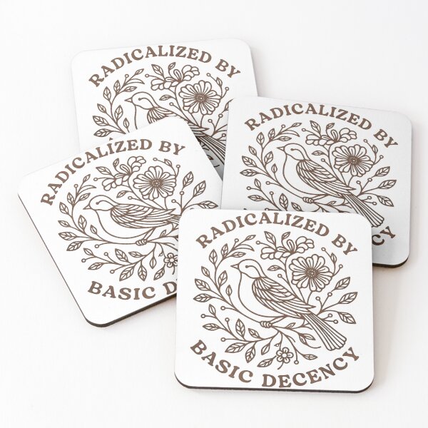 Item preview, Radicalized by Basic Decency – Peaceful Bird and Flowers Quote designed and sold by KivaroArt.