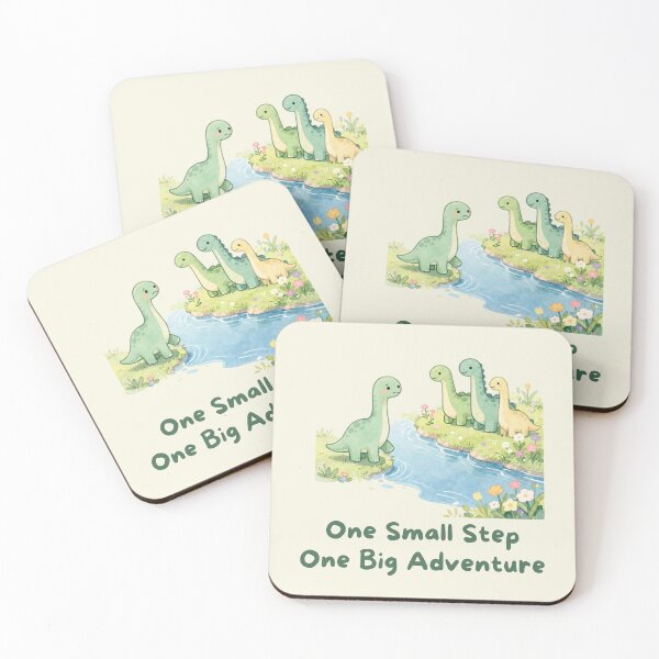 Item preview, One Small Step, One Big Adventure - Cute Watercolor Dinosaur designed and sold by BCapybara.