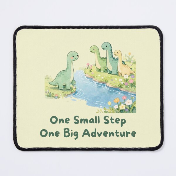 Item preview, One Small Step, One Big Adventure - Cute Watercolor Dinosaur designed and sold by BCapybara.