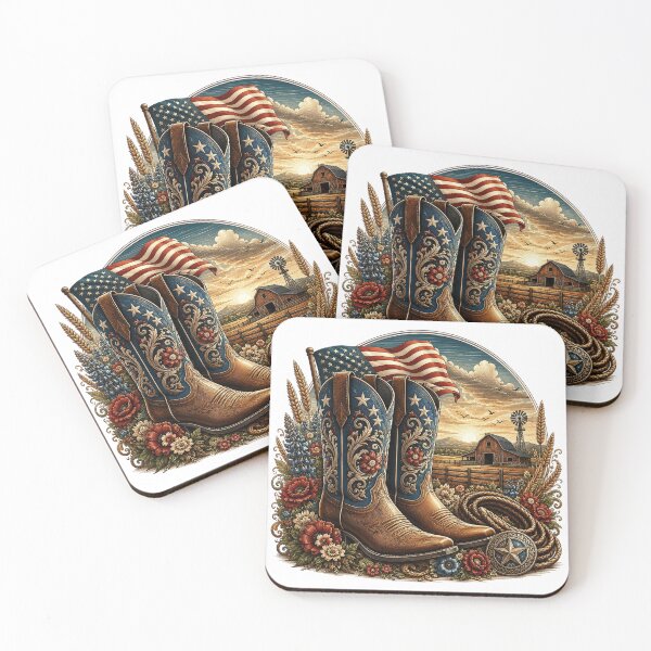 Item preview, Patriotic Cowboy Boots and American Flag designed and sold by PetalGarden.