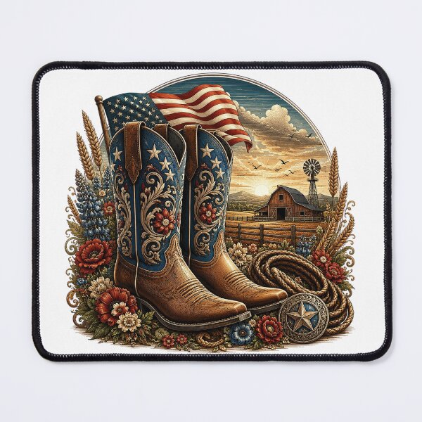 Item preview, Patriotic Cowboy Boots and American Flag designed and sold by PetalGarden.