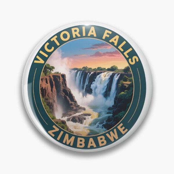 Item preview, Zambezi Victoria Falls – Realistic Sunset Travel Badge designed and sold by KivaroArt.