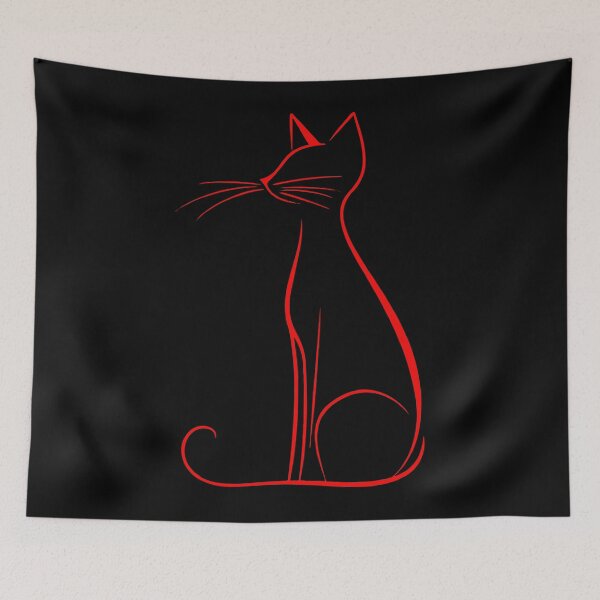 Item preview, Crimson Cat Silhouette designed and sold by ClubVacay.