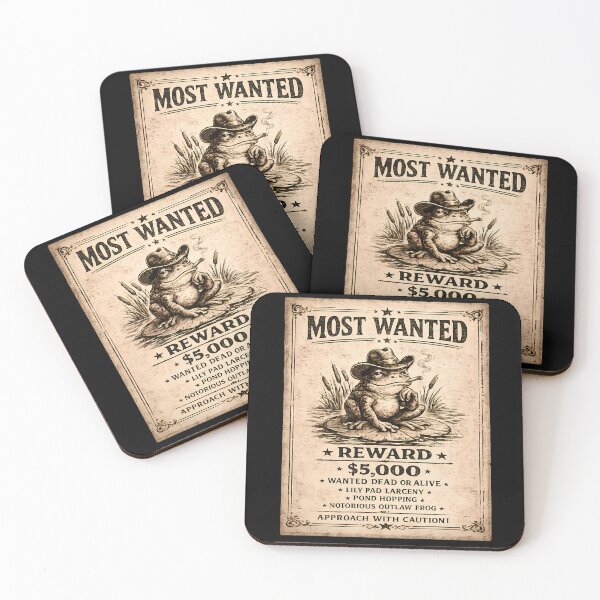 Item preview, Most Wanted Frog Cowboy Vintage Poster designed and sold by Moss & Mellow.