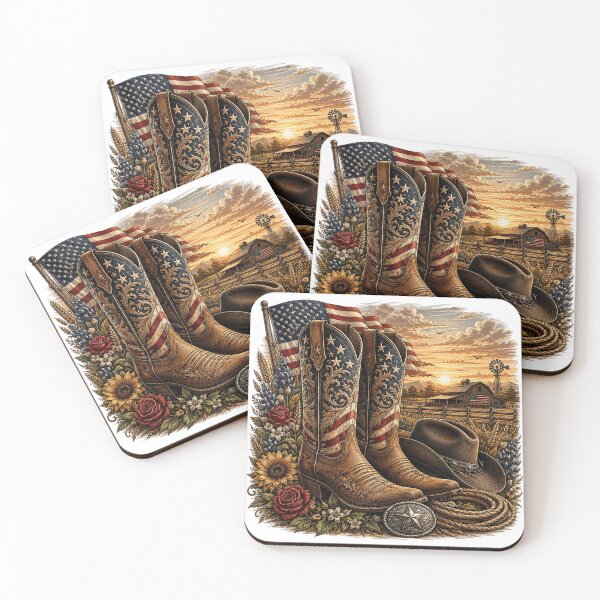 Item preview, Patriotic Cowboy Boots and American Flag designed and sold by PetalGarden.