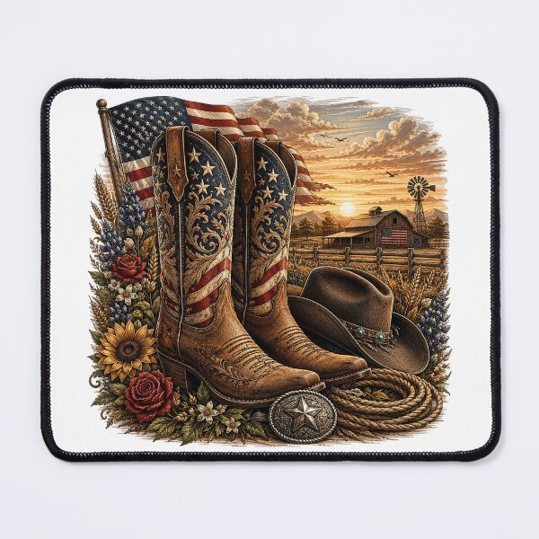 Item preview, Patriotic Cowboy Boots and American Flag designed and sold by PetalGarden.