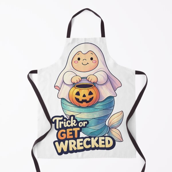 Item preview, Trick or Get Wrecked Shirt – Cute Ghost Mermaid Art designed and sold by SoftSproutstu.