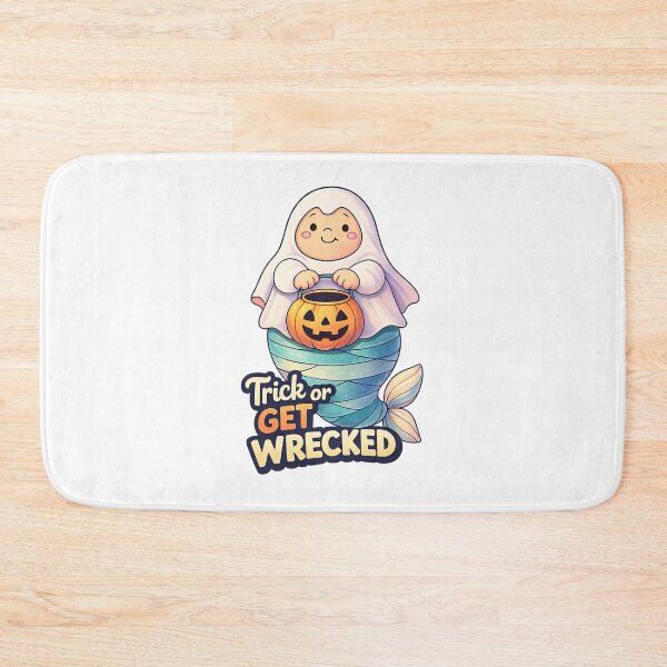 Item preview, Trick or Get Wrecked Shirt – Cute Ghost Mermaid Art designed and sold by SoftSproutstu.