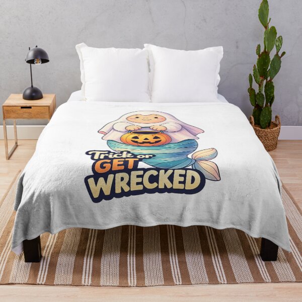 Item preview, Trick or Get Wrecked Shirt – Cute Ghost Mermaid Art designed and sold by SoftSproutstu.