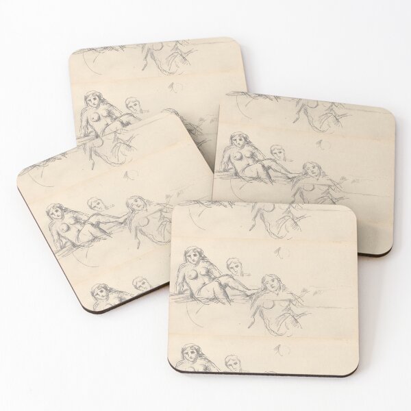 Item preview, Three Female Bathers Pencil Sketch Study designed and sold by artofuniverse.