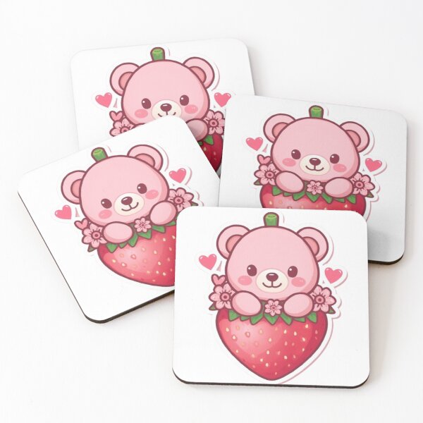 Item preview, Strawberry Bear Kawaii Sticker designed and sold by Stylestickers55.