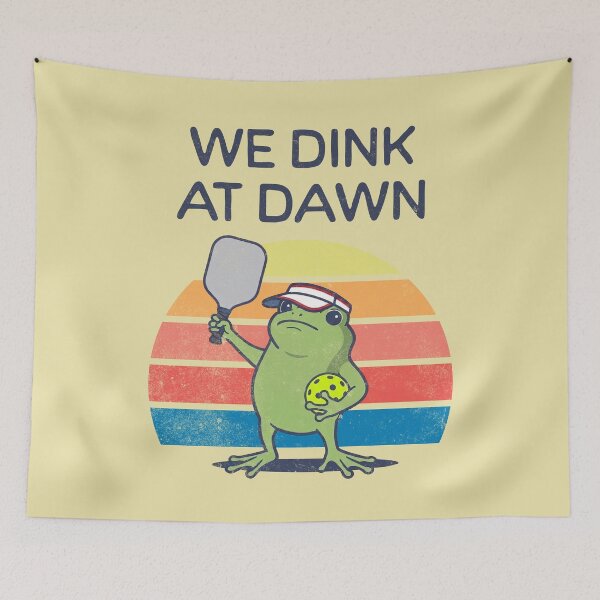 Item preview, We Dink At Dawn Funny Pickleball Frog Player designed and sold by d247.