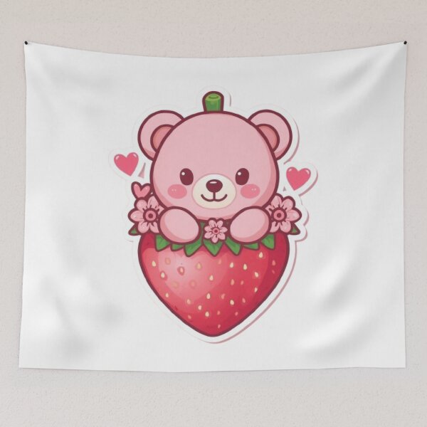Item preview, Strawberry Bear Kawaii Sticker designed and sold by Stylestickers55.