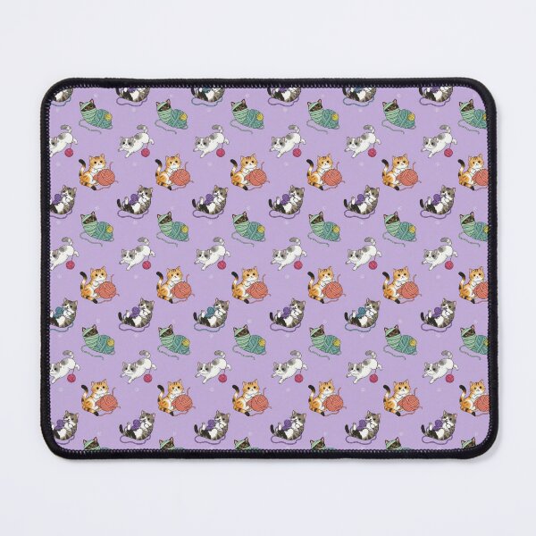 Item preview, Playful Cats with Yarn Seamless Pattern - Cute Tabby Kitty Yarn Play on Purple Background designed and sold by Pioneer Spirit Market.