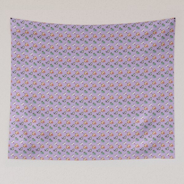 Item preview, Playful Cats with Yarn Seamless Pattern - Cute Tabby Kitty Yarn Play on Purple Background designed and sold by Pioneer Spirit Market.
