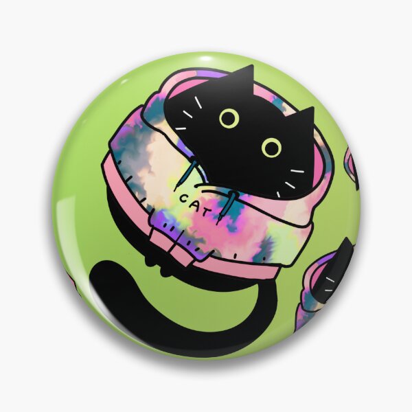 Item preview, Black cat wearing tie dye jacket designed and sold by BritishDelights.