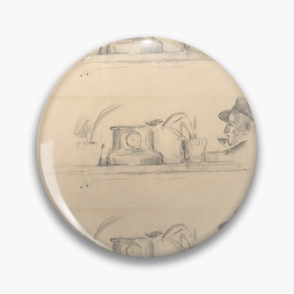 Item preview, Mantel Clock and Man in Hat Sketch designed and sold by artofuniverse.