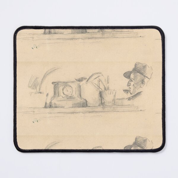 Item preview, Mantel Clock and Man in Hat Sketch designed and sold by artofuniverse.