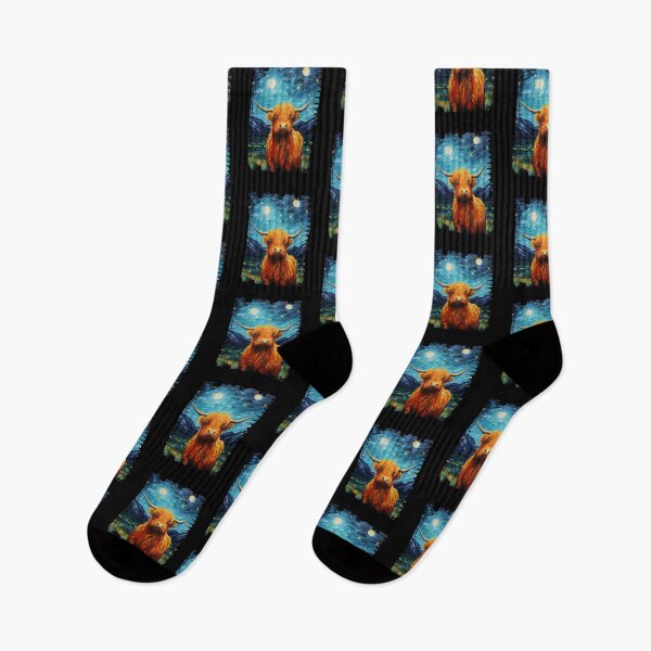 Item preview, Funny Highland Cow Starry Night Illustration Mom Dad Kids designed and sold by rafaeltto.
