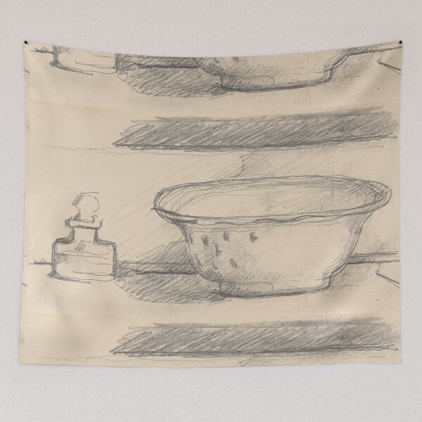 Item preview, Pencil Sketch of Bowl and Inkwell designed and sold by artofuniverse.