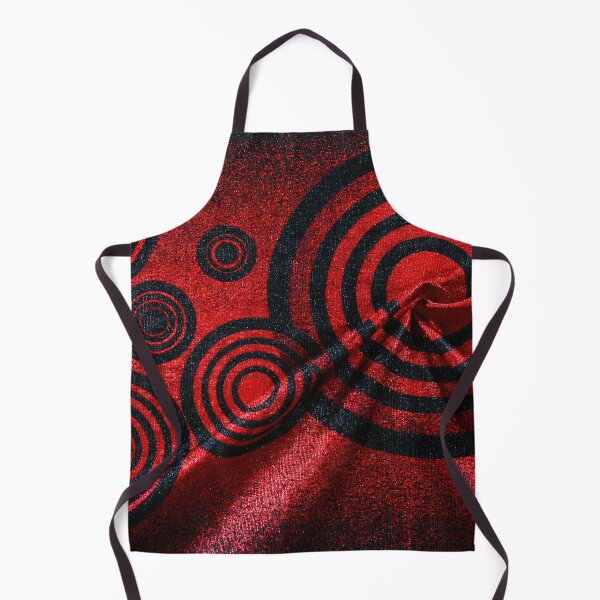 Item preview, Red and Black Ruffled Fabric with Geometric Circles in Chaos designed and sold by JaimeLikes.