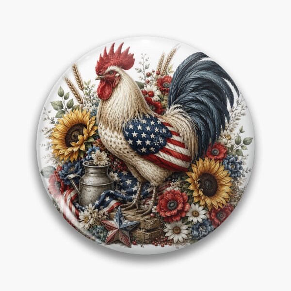 Item preview, Patriotic Rooster with American Flag designed and sold by PetalGarden.