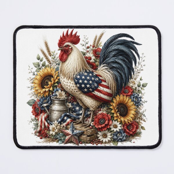 Item preview, Patriotic Rooster with American Flag designed and sold by PetalGarden.