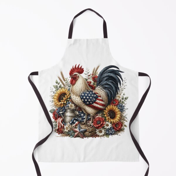Item preview, Patriotic Rooster with American Flag designed and sold by PetalGarden.