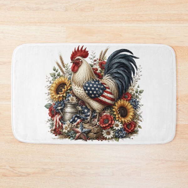 Item preview, Patriotic Rooster with American Flag designed and sold by PetalGarden.