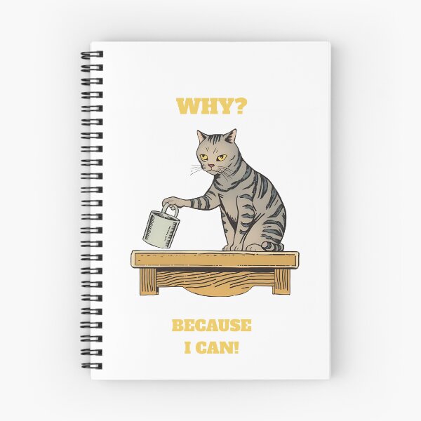 Item preview, Why Because I Can Funny Cat Knocking Mug Retro Comic  designed and sold by RareVisuals.