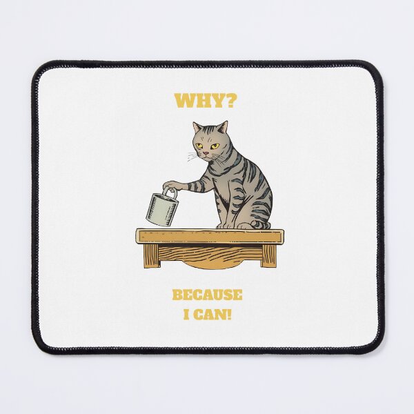 Item preview, Why Because I Can Funny Cat Knocking Mug Retro Comic  designed and sold by RareVisuals.