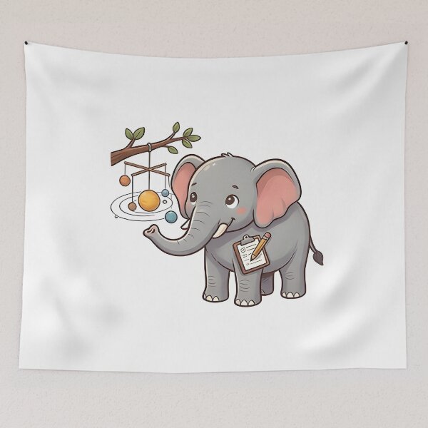 Item preview, elephant and book designed and sold by udsnevershop.