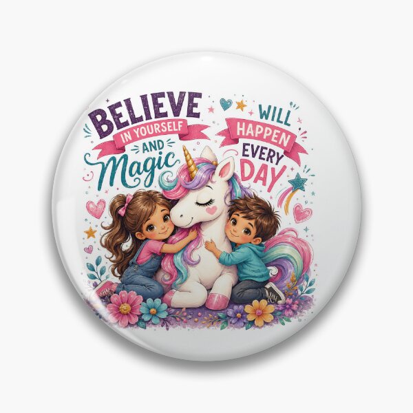Item preview, Believe in Yourself and Magic Will Happen Every Day – Cute Unicorn Illustration designed and sold by MedRoh.