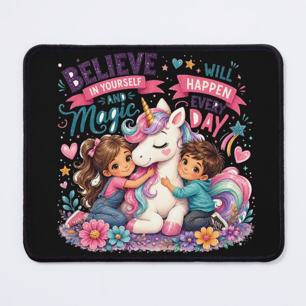 Item preview, Believe in Yourself and Magic Will Happen Every Day – Cute Unicorn Illustration designed and sold by MedRoh.