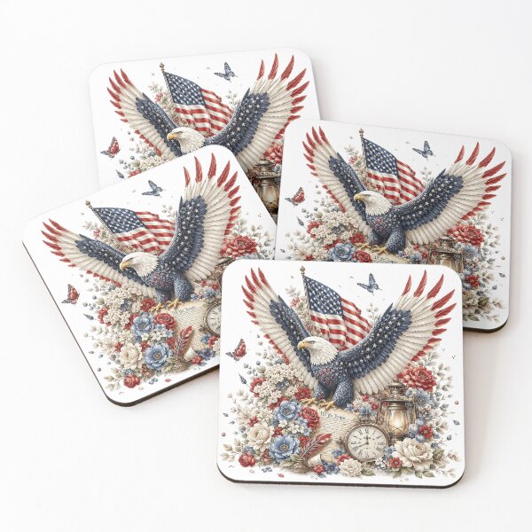 Item preview, Patriotic Bald Eagle and American Flag designed and sold by PetalGarden.