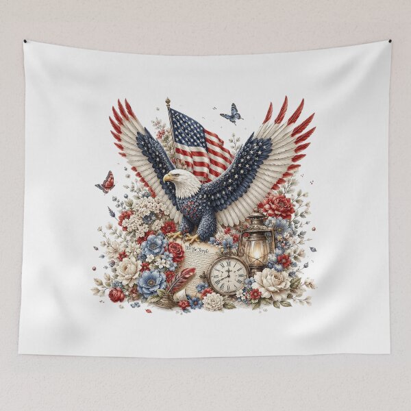 Item preview, Patriotic Bald Eagle and American Flag designed and sold by PetalGarden.