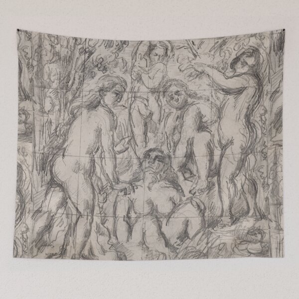 Item preview, Bathers in a Wooded Landscape Sketch designed and sold by artofuniverse.