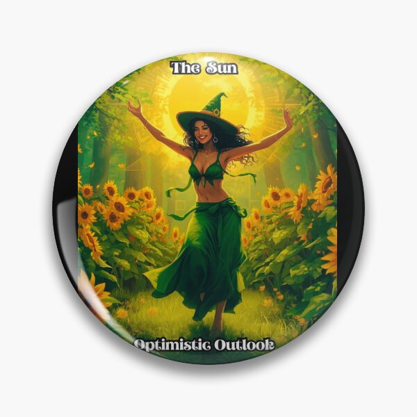 Item preview, The Sun - Tarot Card from Wildwood Green Witch Tarot Deck  designed and sold by Earth Nature Creations.