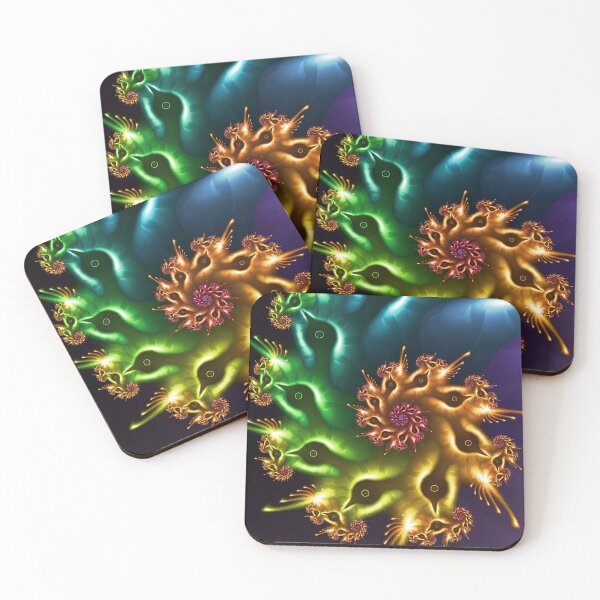 Item preview, Emerald and Gold Fractal Phoenix Spiral designed and sold by pinkal.
